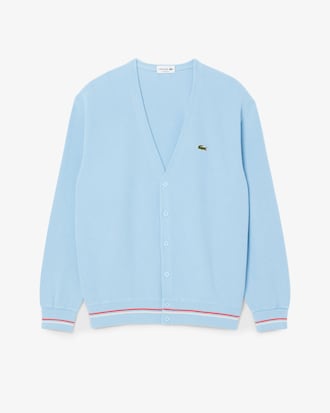 Men's Relaxed Fit Stripe Detail Cotton Cardigan