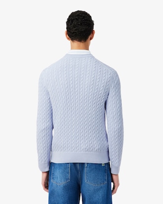 Pull homme en maille de coton torsad&eacute;e