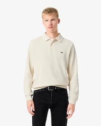 Men's Ribbed Cotton Polo Collar Sweatshirt