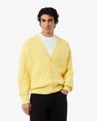 Relaxed Fit Ribbed Cotton Cardigan