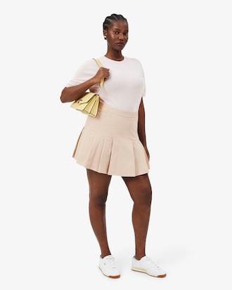 Women's Short Stretch Cotton Pleated Skirt