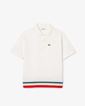 Kids' Contrast Stripe Petit Piqué Polo