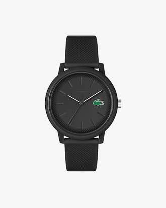 Men’s Lacoste.12.12 Black Silicone Strap Watch