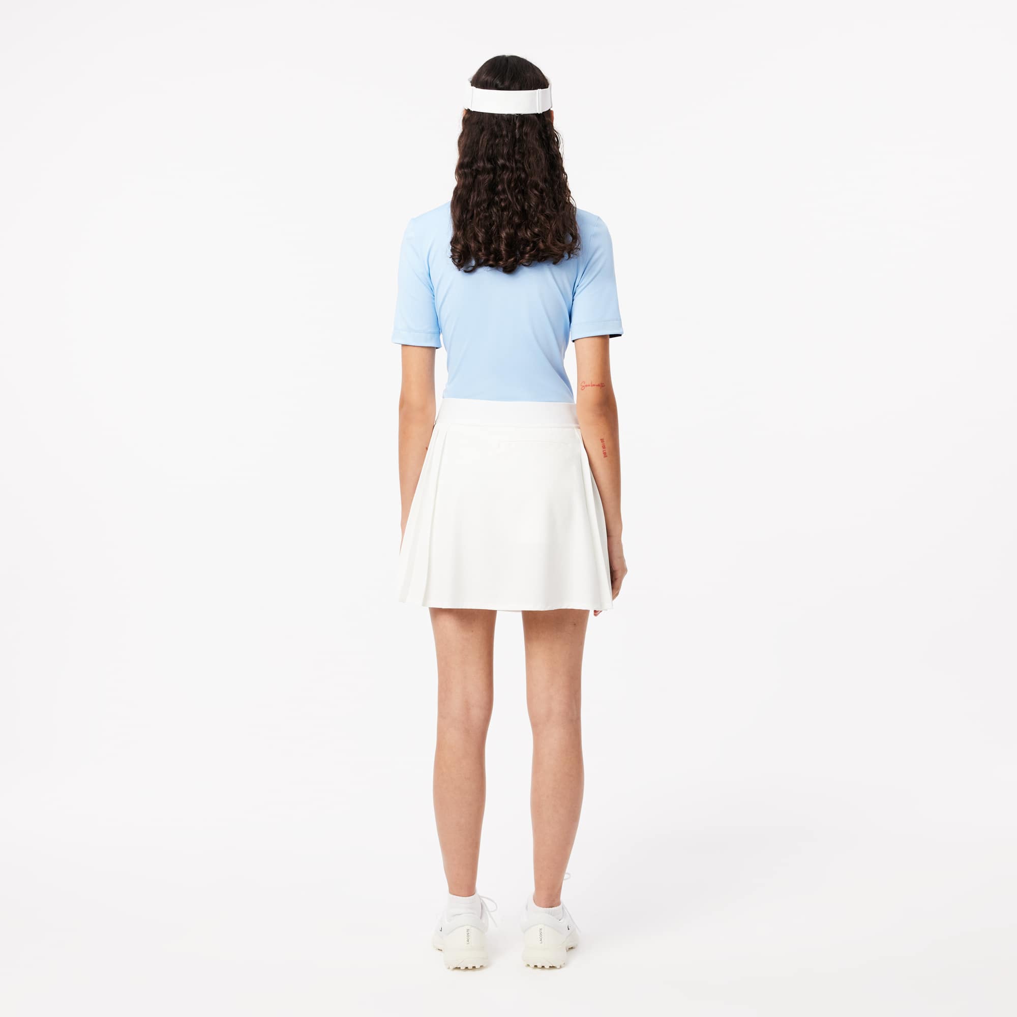 ★LACOSTE★ Women's Golf Bag Pleated Skirt White JF8571-55G8 Ultra Dry Golf Skirt with Liner - Women's dresses & skirts