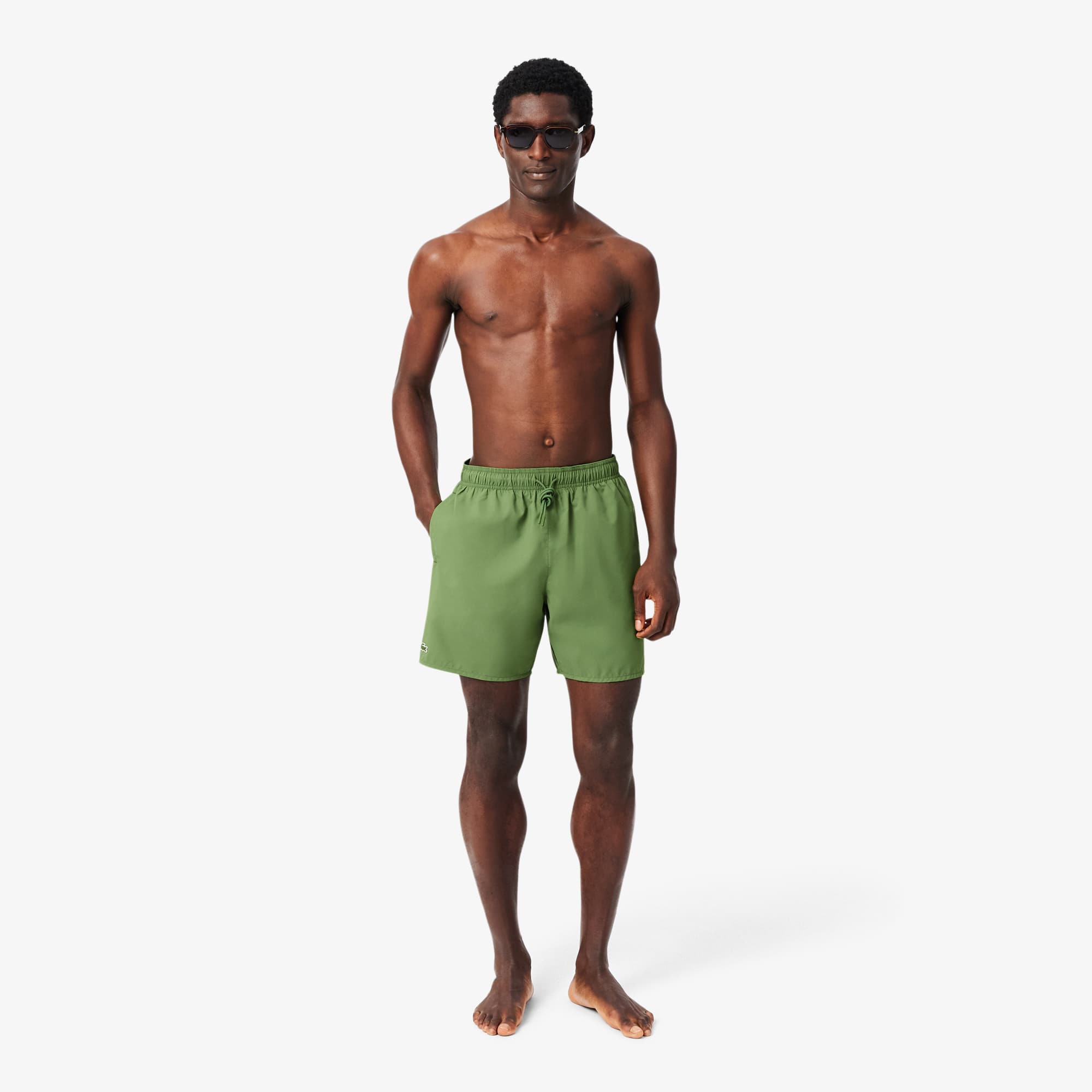 Lacoste Men's Mid Length Swim Trunks