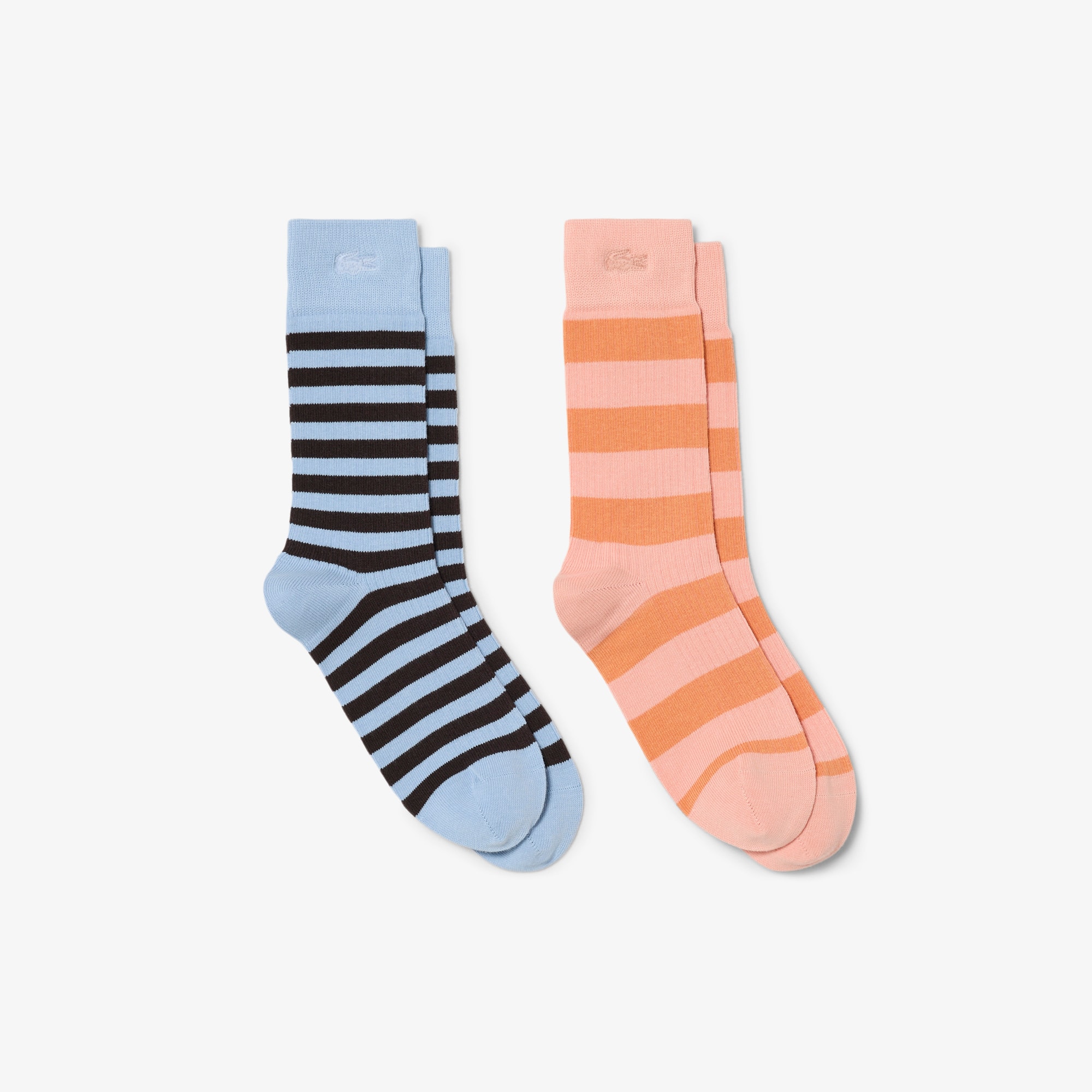 Lacoste 2-pack Striped Ribbed Cotton Socks