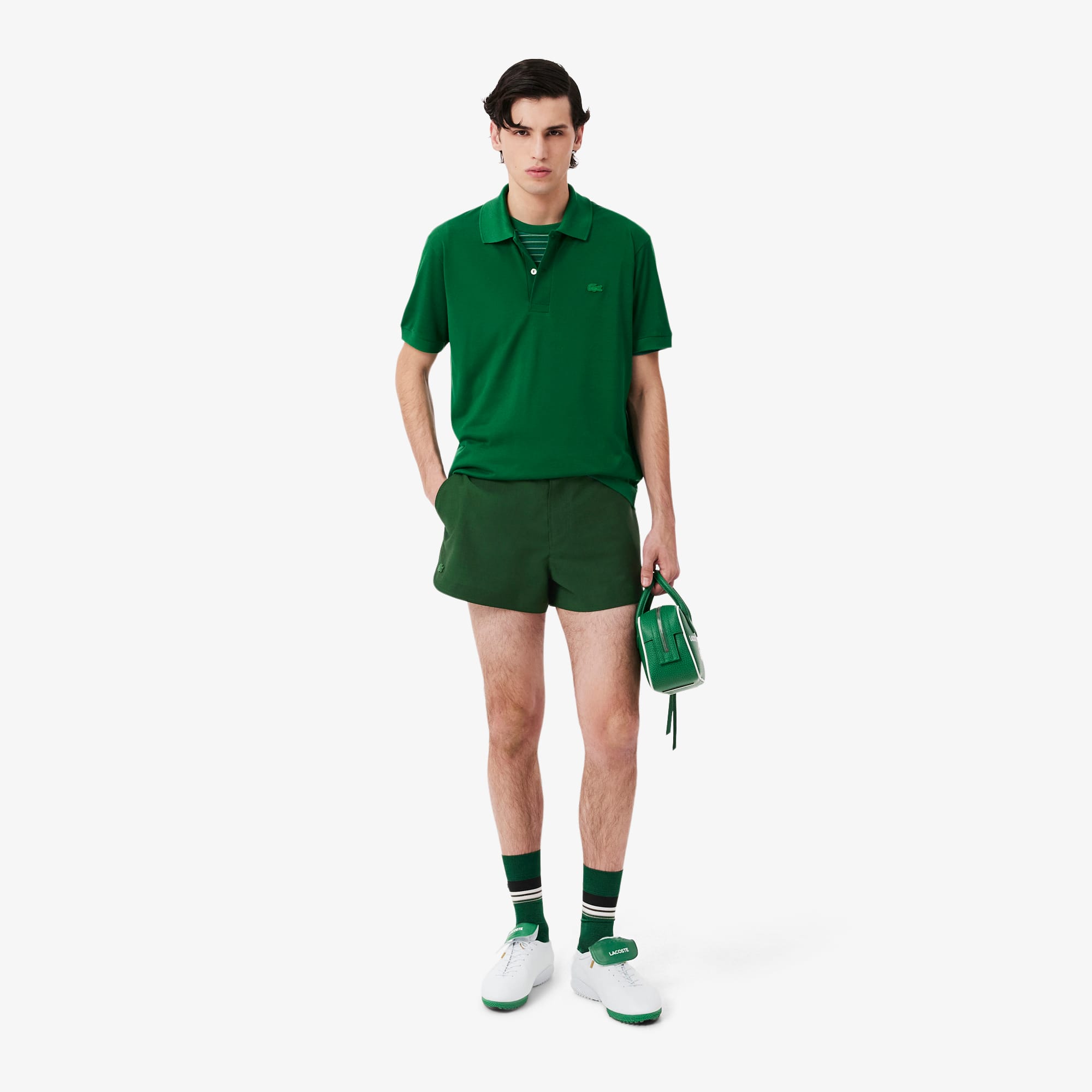Runway Trim Accent Wool Shorts