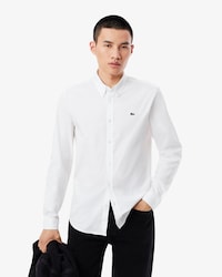 Chemise slim fit unie en coton premium