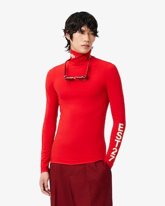 Runway High Neck Printed Stretch T-shirt