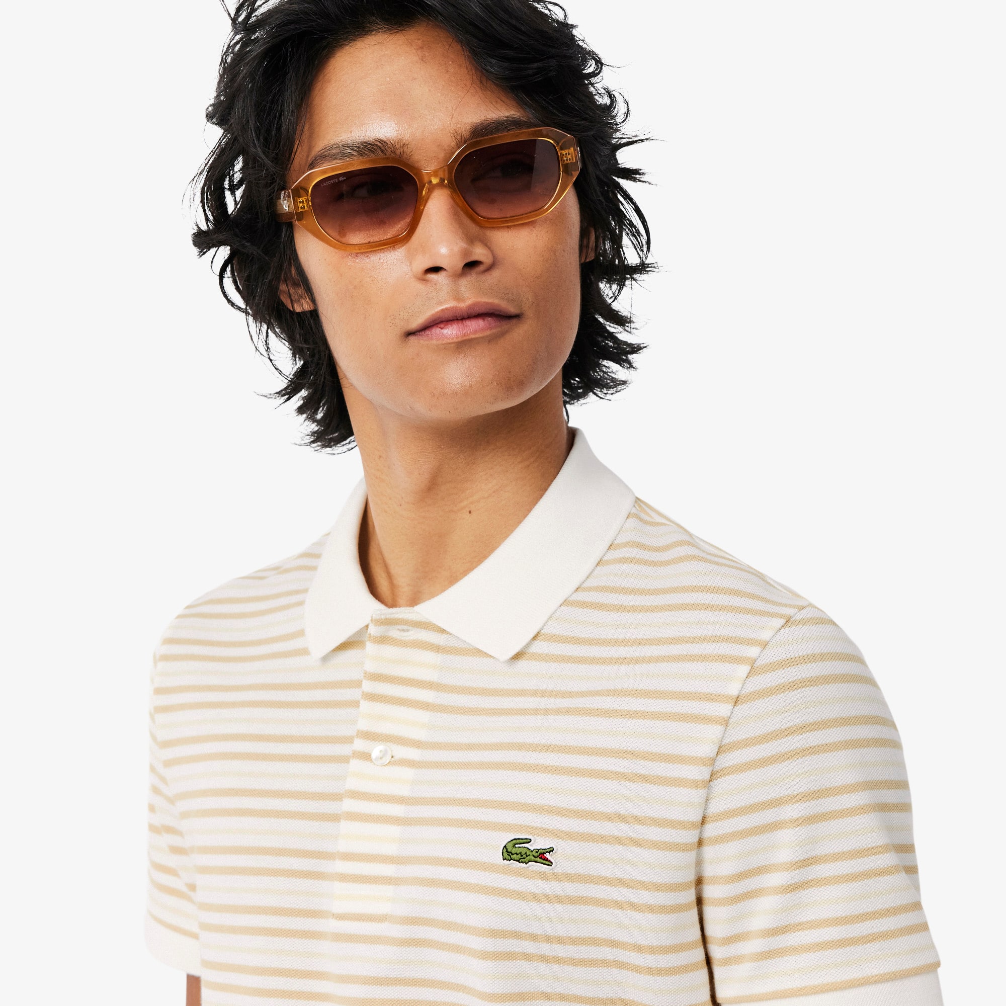 Classic Fit Striped Petit Piqué Polo