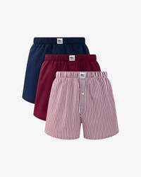 3-Pack Striped Cotton Poplin Boxers