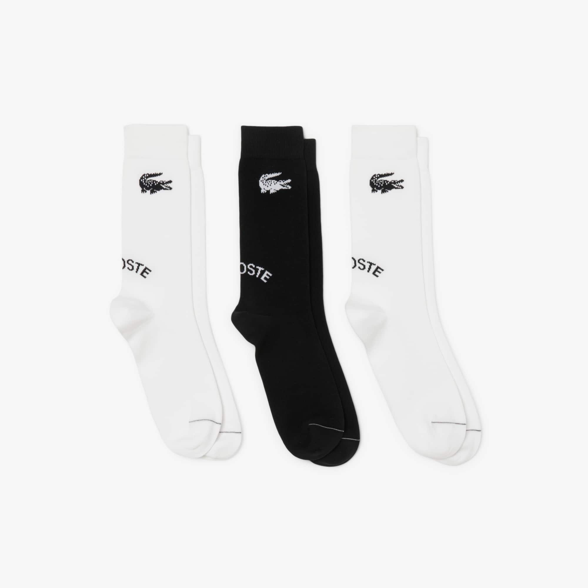 Lacoste Unisex 3-pack Cotton Socks - 3 - 5.5 In White