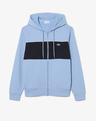 Colour-Block Zipped Hoodie