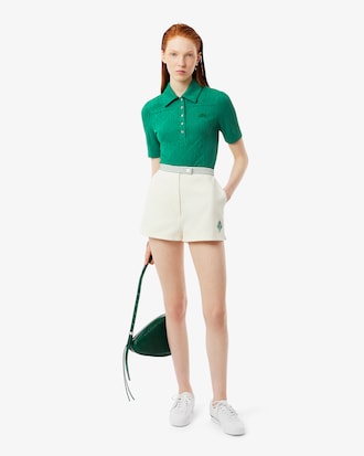Women's Runway Slim Fit Monogram Jacquard Polo