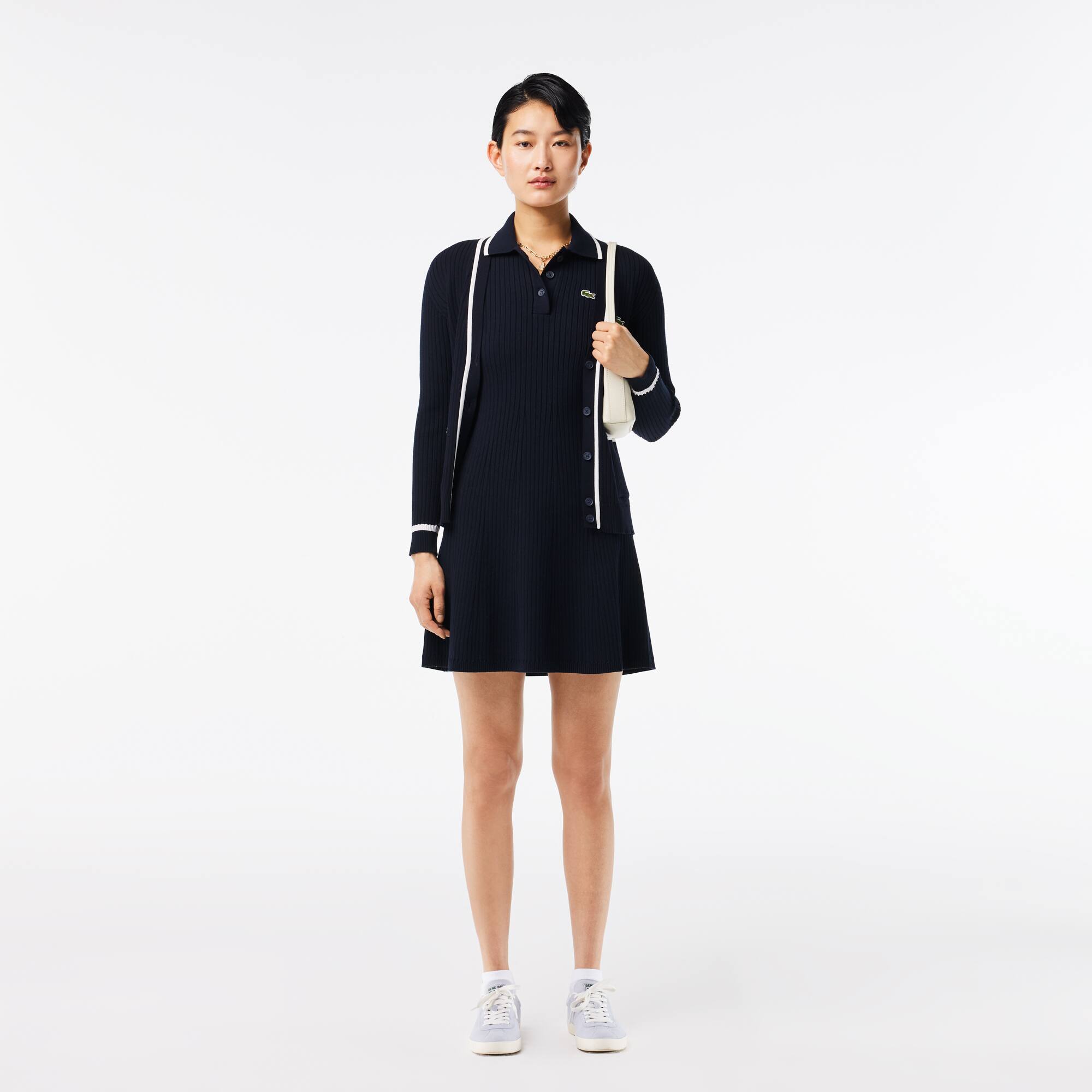 ★LACOSTE★ Women's Classic Short Sleeve Polo Dress Navy EF7 Women's Tennis Dress - Dresses - New In 2025 | Lacoste