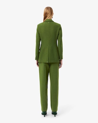 Runway Straight Fit Slub Wool Tailored Pants
