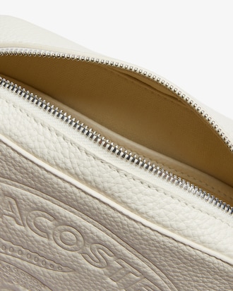 Croco Crew Striped Shoulder Strap Leather Bag