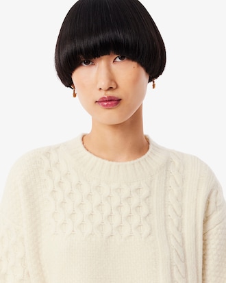 Women's Patchwork Effect Wool Sweater Dress