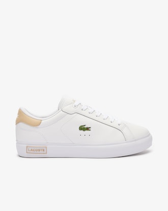 Women's Powercourt Logo Tongue Leather Sneakers