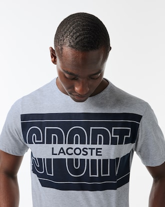 Playera deportiva con estampado de algodón para hombre