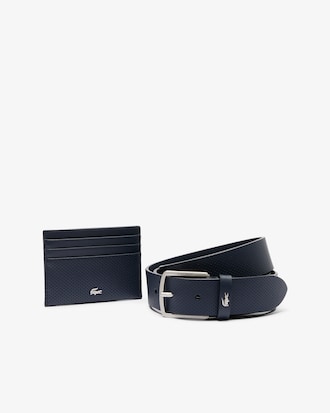 Men's Leather Belt & Card Holder Gift Set