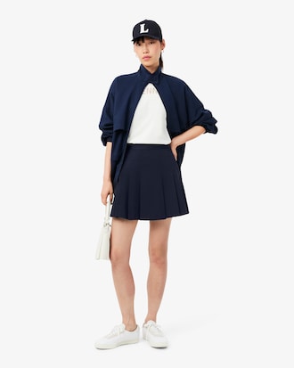 Women's Short Stretch Cotton Pleated Skirt