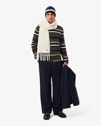 Unisex Fringed Alpaca Wool Scarf