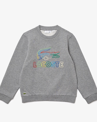 Sudadera infantil de felpa con cuello redondo y bordado