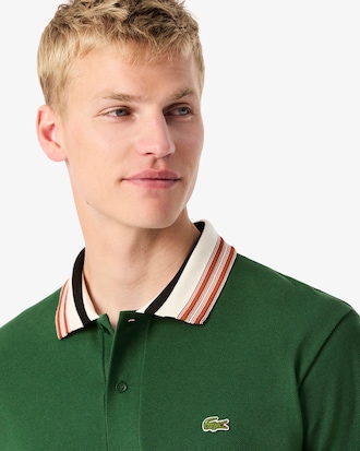 Men's Made In France Classic Fit Stripe Collar Polo