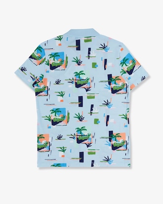Men's Regular Fit Print Cotton Piqu&eacute; Polo