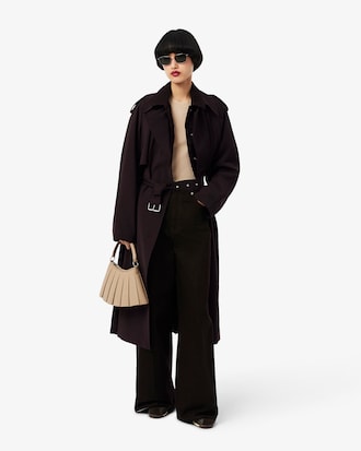 Oversized Wool Blend Trench Coat