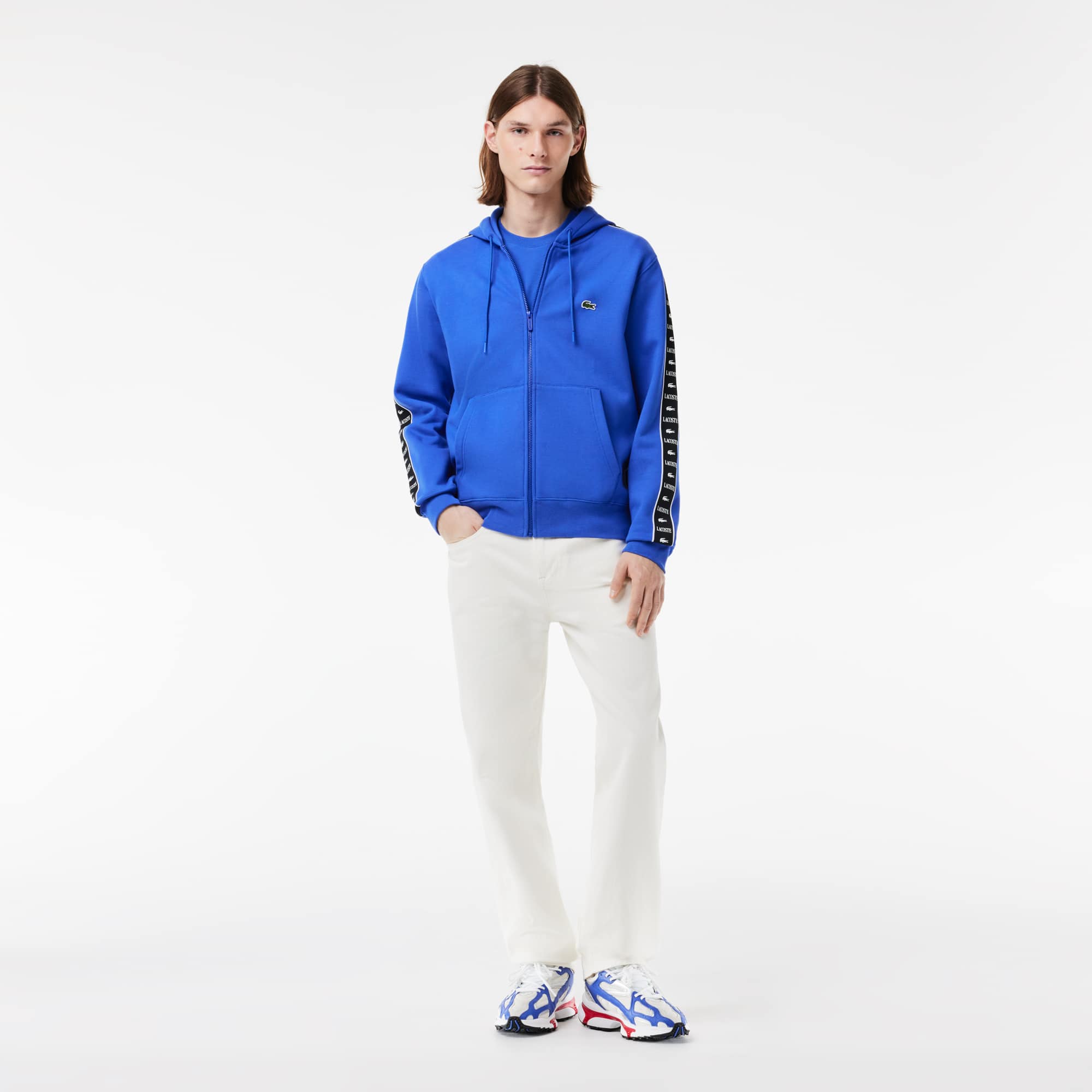 Men's Logo Stripe Zip-Up Hoodie - Sweaters & Sweatshirts