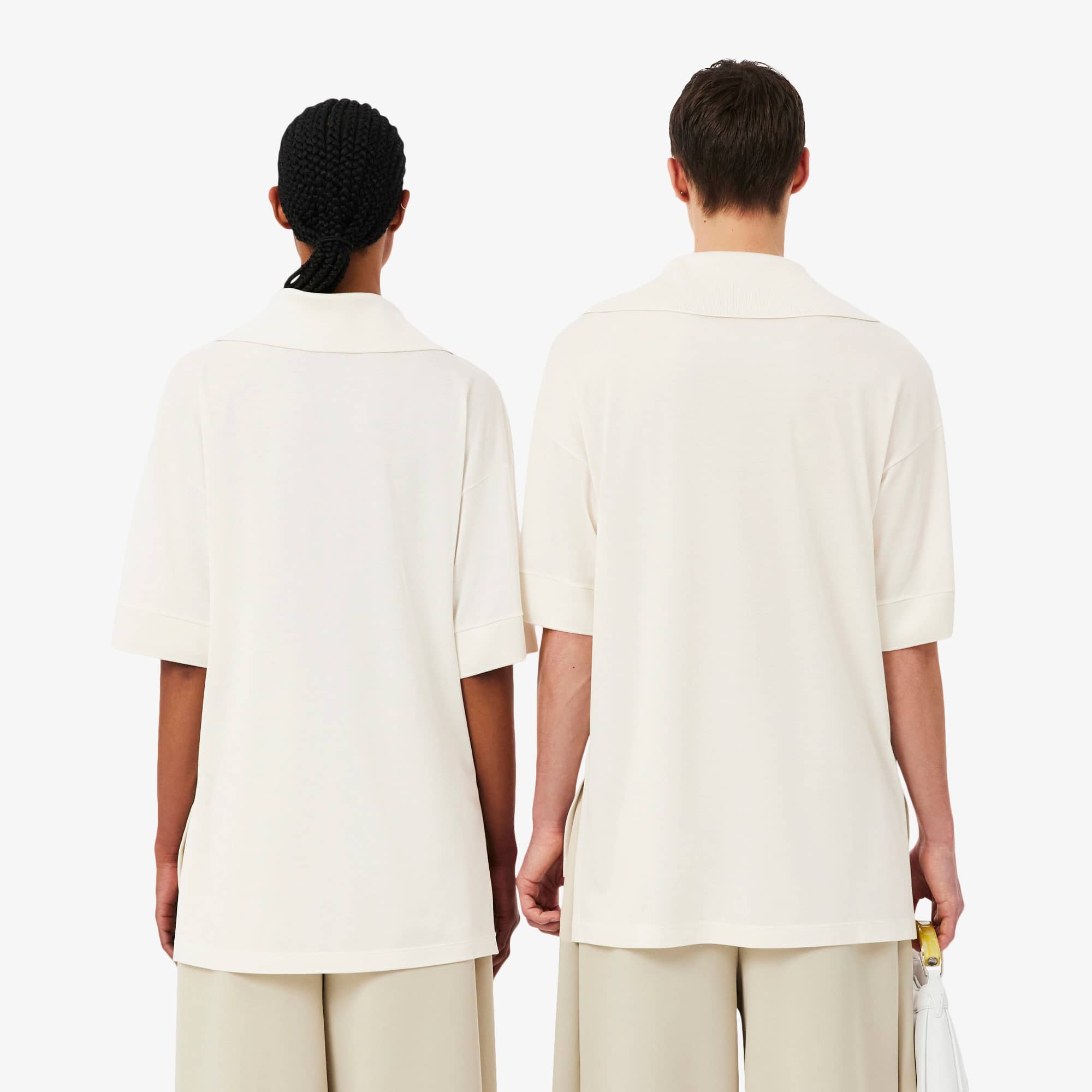 Runway Oversized Silk Piqué Polo Shirt