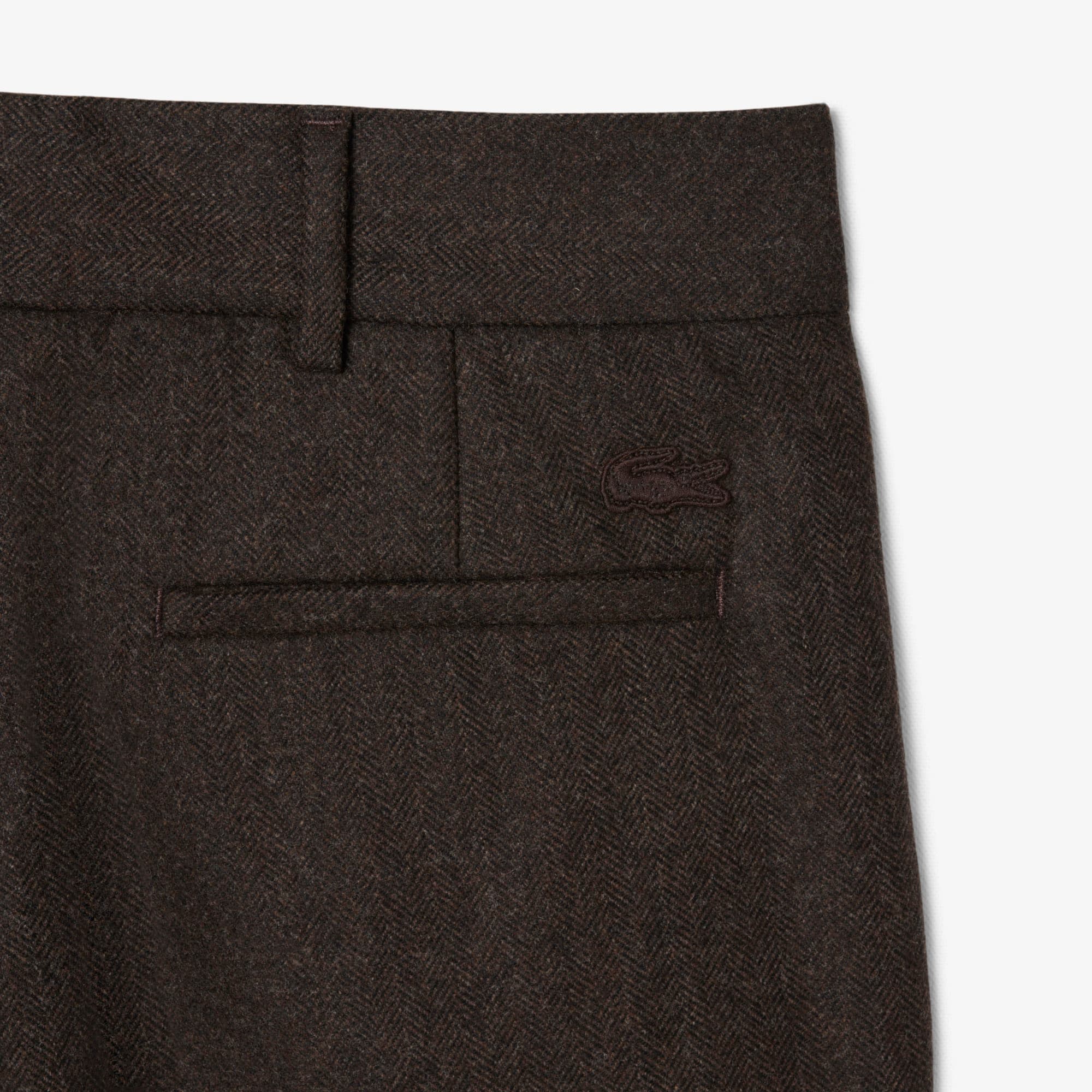 Men's Straight Fit Chevron Wool Pants
