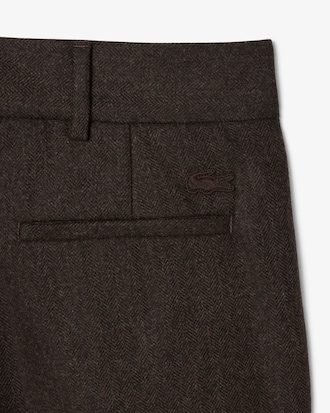 Men's Straight Fit Chevron Wool Pants