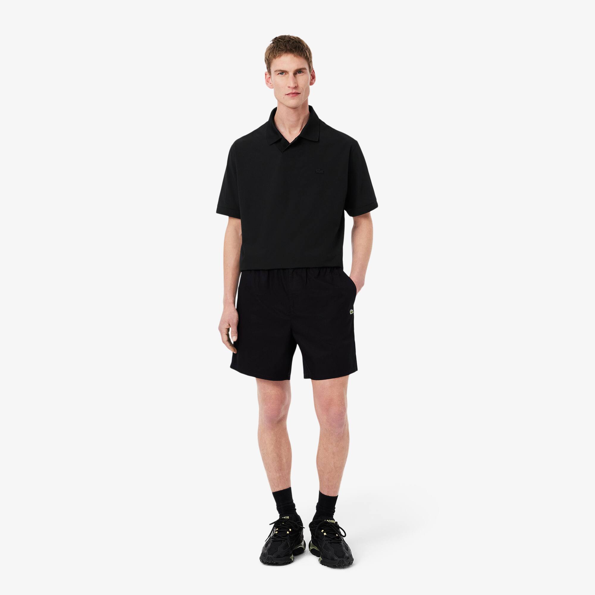 Lacoste Men's Relaxed Fit Poplin Shorts - 4xl - 9 In Black