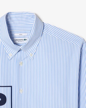 Unisex Contrast Branded Striped Shirt