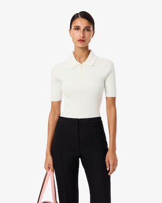 Women's 3D Ribbed Knit Polo