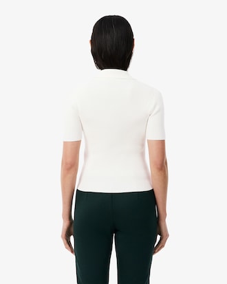 Short Sleeved 3D Knit Polo Shirt