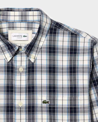 Men's Slim Fit Stretch Plaid Shirt