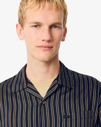 Men's Relaxed Fit Striped Lyocell Shirt