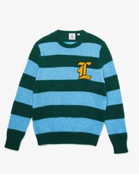 Unisex Lacoste L!VE Badge Striped Wool Blend Sweater