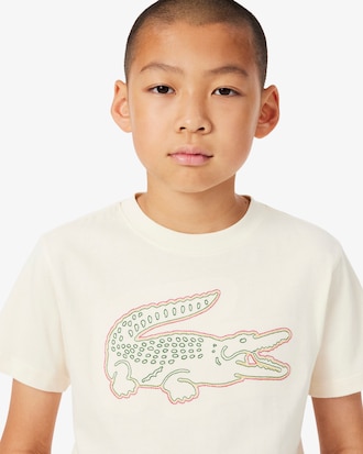 Playera de Algod&oacute;n con Bordado de Cocodrilo