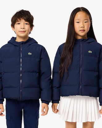 Kids' Embroidered Crocodile Hooded Puffer Jacket