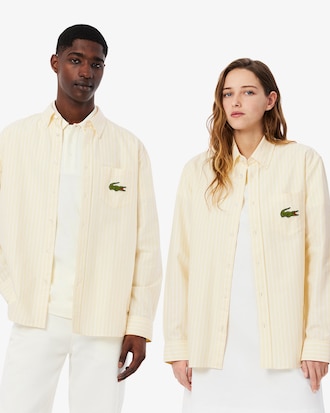 Unisex Relaxed Fit Striped Oxford Shirt