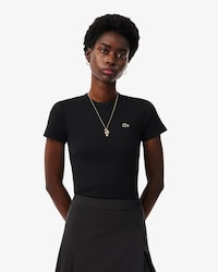 Women's Slim Fit Ribbed Cotton T-Shirt