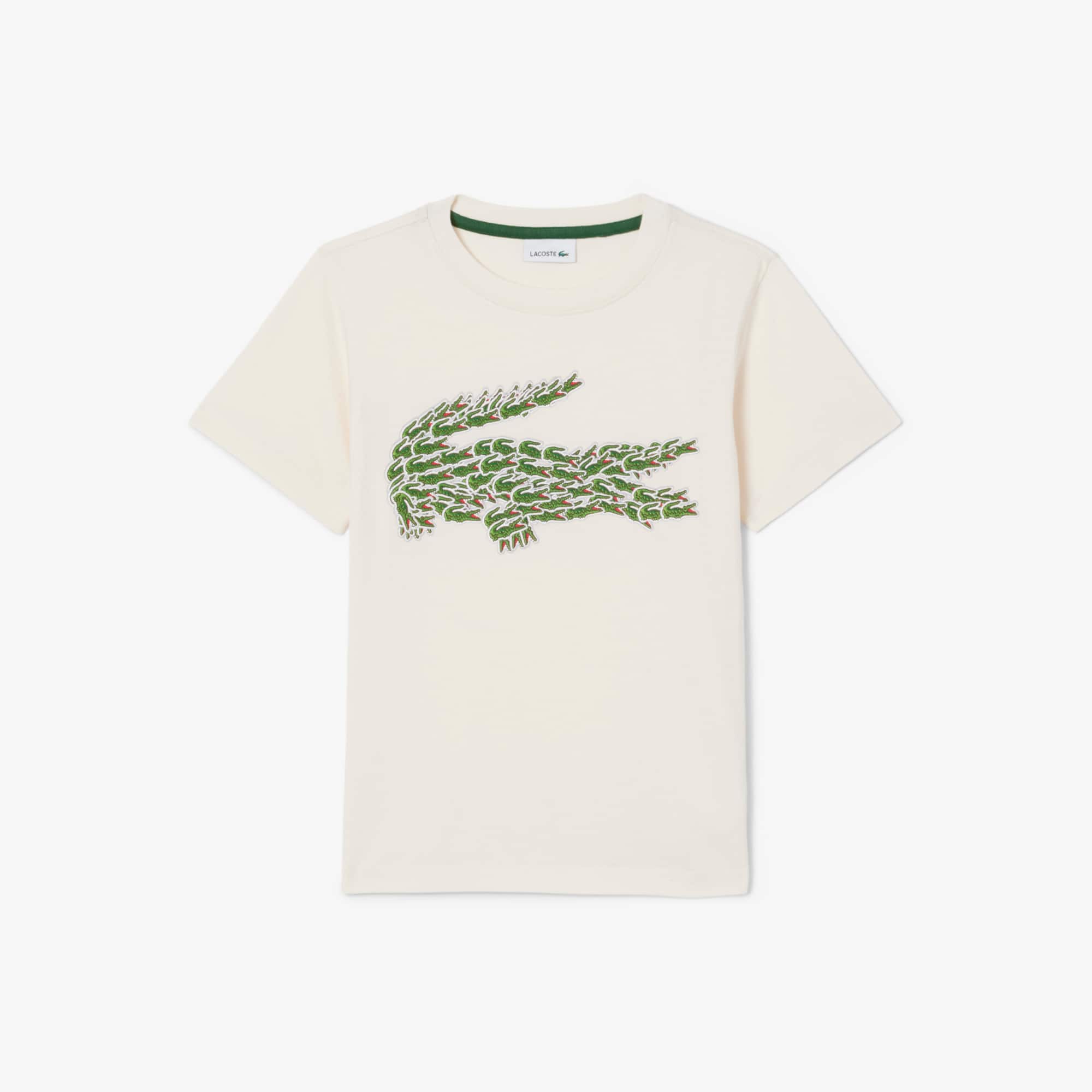 Lacoste Boys' Crocodile Print Cotton T-shirt - 14 Years In Neutral