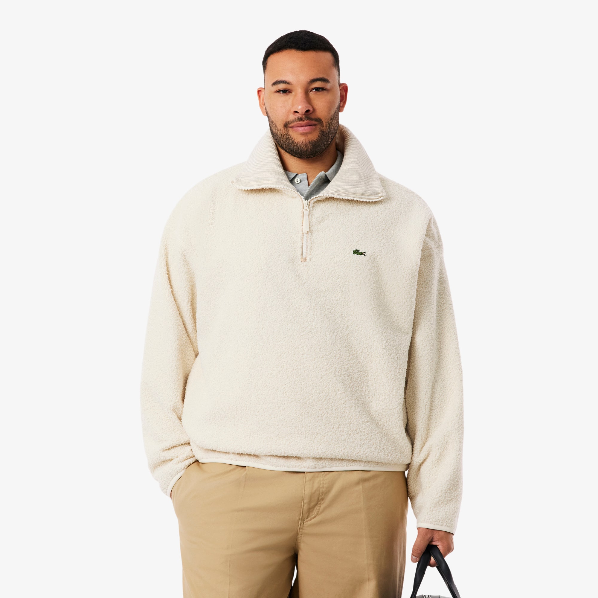 シロ Men's Zip-Up Polar Fleece Sweatshirt - Sweaters & Sweatshirts
