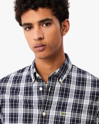 Men's Slim Fit Stretch Plaid Shirt