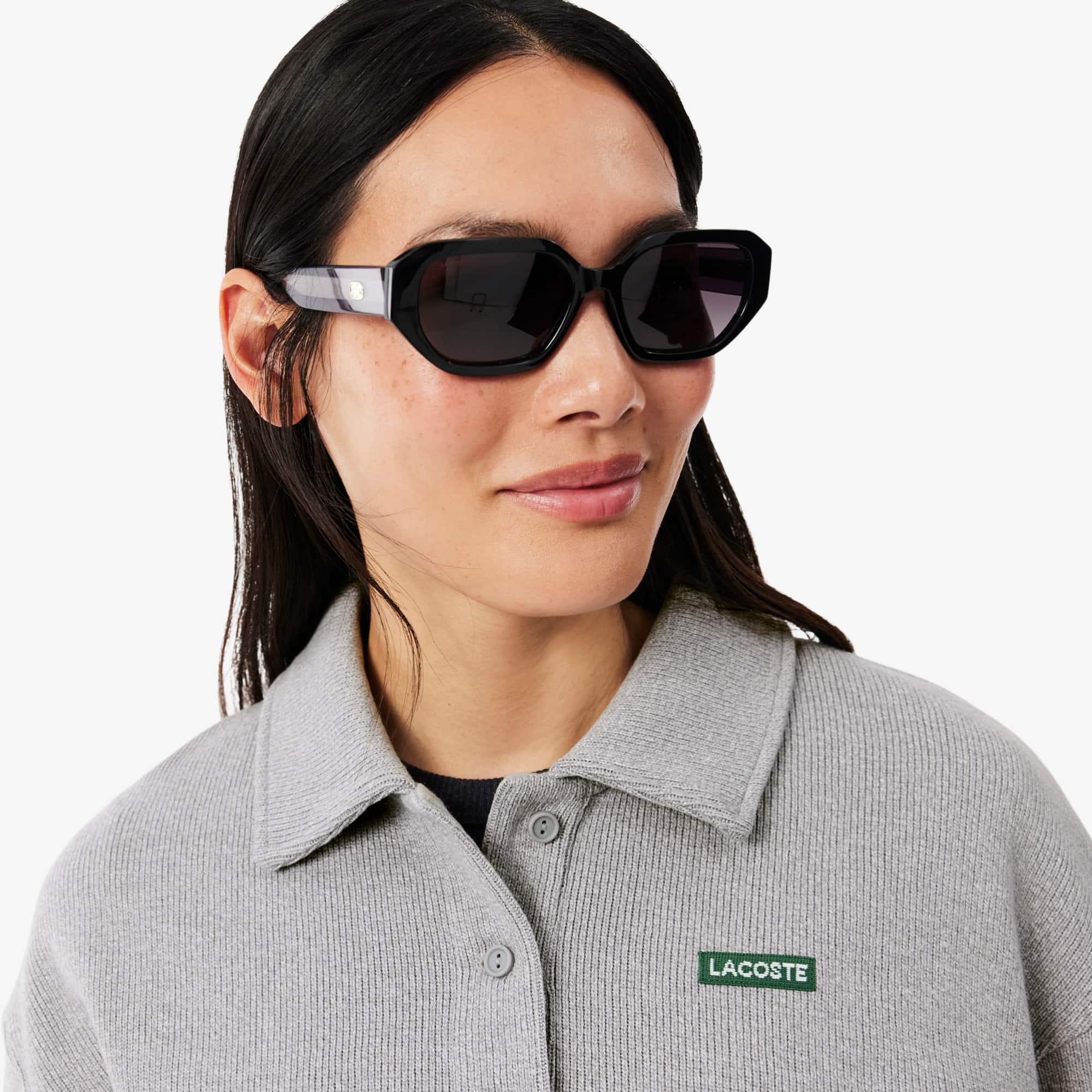 Oversized Ribbed Polo Collar Sweatshirt
